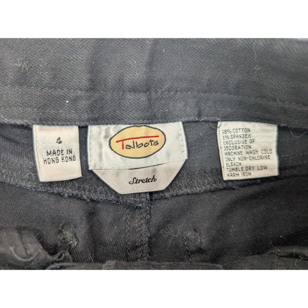 Talbots Embroidered Pocket Denim Jeans Women's Size 4 Stretch Black Mid Rise - Picture 2 of 9